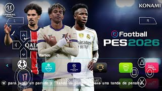 eFootball PES 2026 PPSSPP ISO [NO TEXTURE &amp; NO SAVE DATA] NEW KITS 25/2026 REAL FACES &amp; TRANSFERS