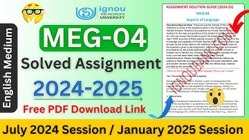 MEG 04 Solved Assignment 2024-25 Free PDF | MEG 04 Solved Assignment 2024-25