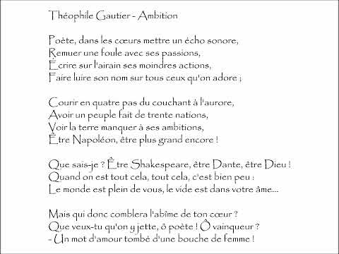 Gautier (Théophile) : AMBITION - Poète, dans les cœurs mettre un écho sonore, @PoemeMinute