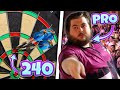 How long will it take a pro dart player to hit a 240 on a quadro board