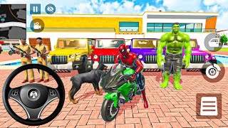 🚨Monster New Police Tank &amp; Spiderman Gameplay🦚Indian Thift Auto Simulator🥰New 3D police Car Game 3D