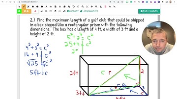 Using the Pythagorean Theorem to find the missing dimension in a rectangular prism.
