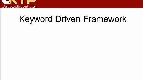 Keyword Driven Framework - QTP
