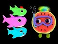 Baby shark funky fruits  baby sensory dance pary and fun high contrast compilation