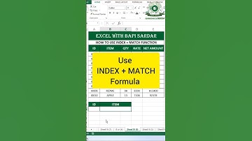 How to Apply INDEX MATCH Formula in Excel ? #shorts #exceltips #indexmatch