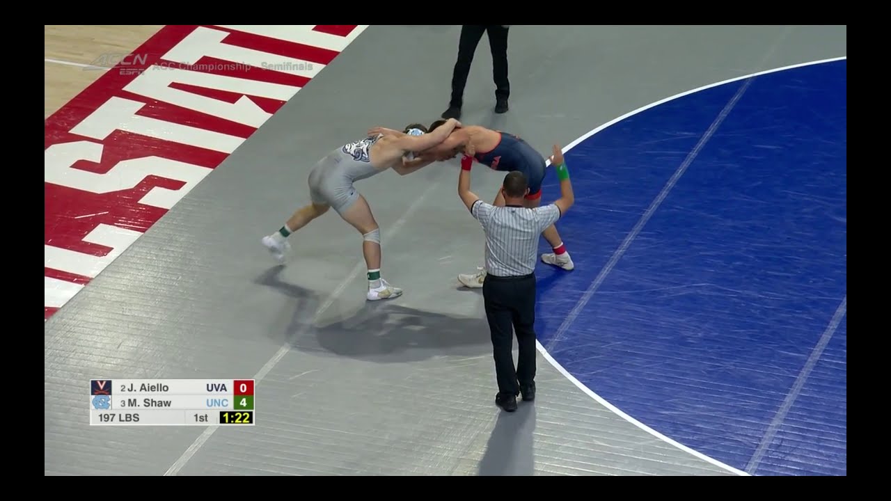 197lbs Jay Aiello (Virginia) dec Max Shaw (North Carolina)