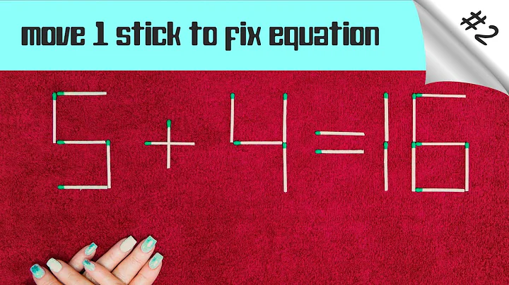 Matchstick puzzle #2 | Match puzzle 5+4=16 with hint and solution.