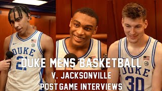 Duke Men's Basketball Post-Game Interviews - Duke v Jacksonville 11/7/22 - Duke Student Broadcasting