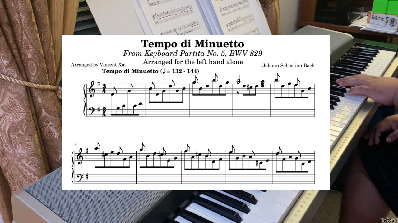 Bach Xia Tempo Di Minuetto From Keyboard Partita No 5 BWV 829 for bach-xia-tempo-di-minuetto-from-keyboard-partita-no-5-bwv-829-for