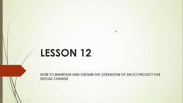 lesson 11 ICT as platform for Change