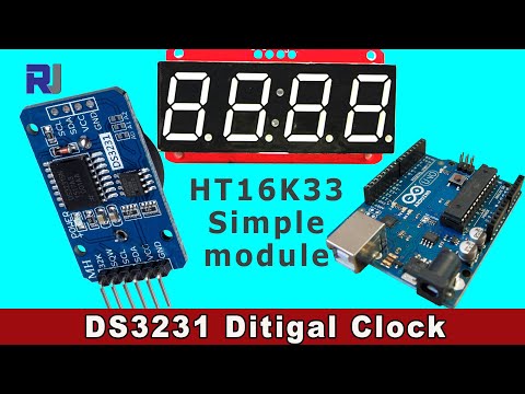 Digital clock using  HT16K33 display and  DS3231 Real-time clock module