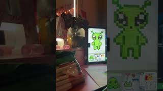 Draw a pixel art with me for my collection! #pixelart #youtubeshorts #alien #art