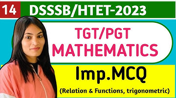 DSSSB/HTET-2023(TGT/PGT Maths) Imp.MCQ of Functions | Important For All Teaching Exams #tgtmaths