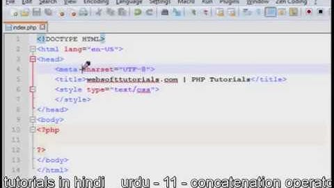 Php tutorials in hindi  English - 11  concatenation operator