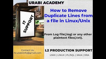 How to remove duplicate lines from a file in Linux/ Unix| L2 Production support