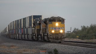(Part 1) Incredible high speed freight trains on the Union Pacific Sunset Route in Arizona!