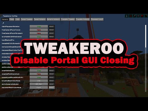 Tweakeroo Disable Portal GUI Closing - Open your inventory whilst stood in a portal Minecraft Mod