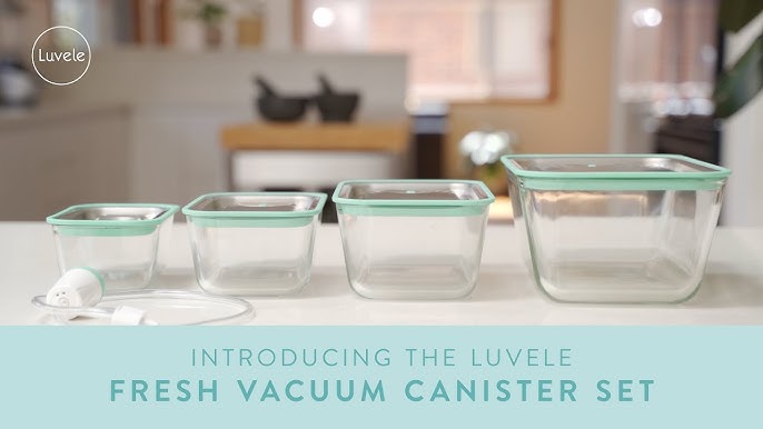 Luvele Glass Vacuum Seal Container Set, Plastic free Meal Prep