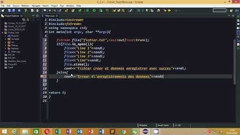 COMMENT ÉCRIER DU TEXTE DANS UN FICHIER LE LANGAGE C++