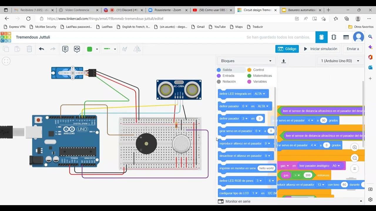 Proyecto tinkercad "basurero automatizado" - YouTube
