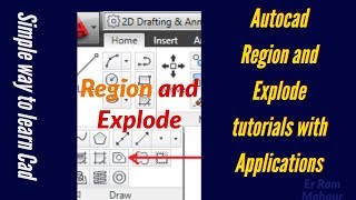 Autocad Region & Explode command//Explode//region