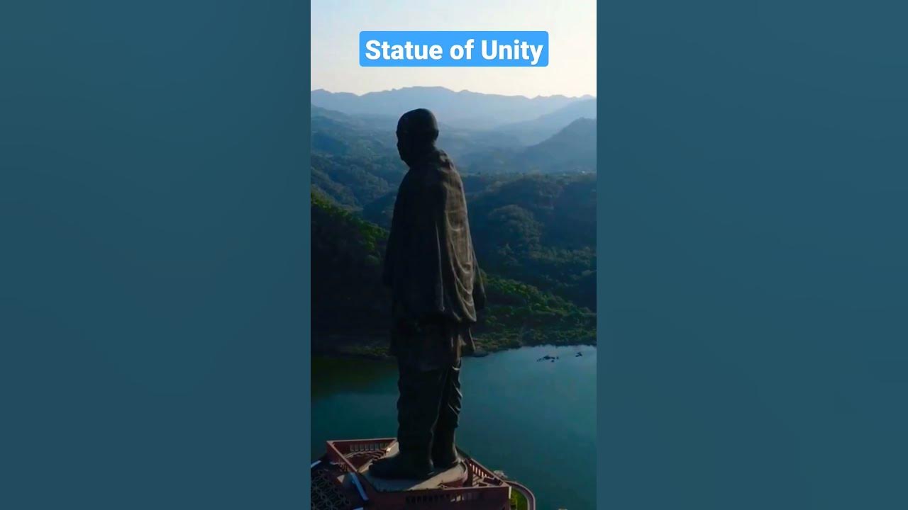 Aerial View of Statue of Unity Bird eye view of Statue of Unity, Gujarat (India) shorts