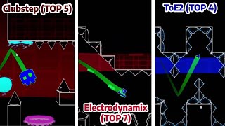 ToE 2 (TOP 4), Clubstep (TOP 5), Electrodynamix (TOP 7), Blast Processing / Poly Dash