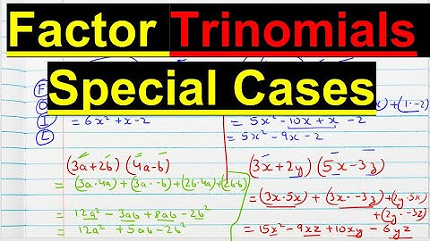 SPECIAL CASES | FACTORING TRINOMIALS