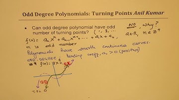 Why Odd degree polynomials will always have even number of turning points