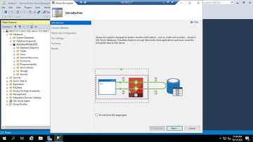 Enabling encryption in a Microsoft SQL database