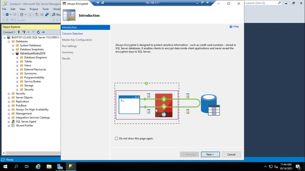 Enabling encryption in a Microsoft SQL database - YouTube