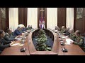 Видео кадры рабочей встречи МО РК генерал-полковника Р. Жаксылыкова и МО РФ генерала армии С. Шойгу.