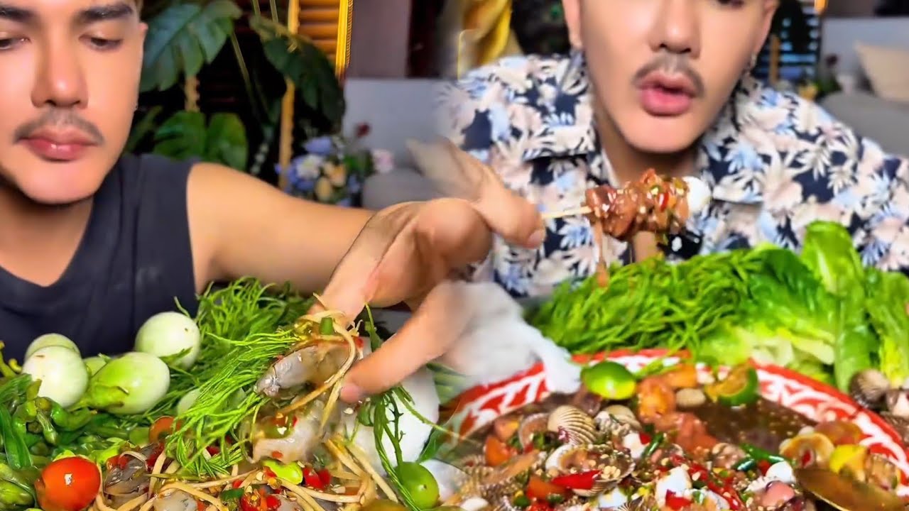 อีสานพาสวบ เหลาหอยแครงอีสานพาสวบ ตำกุ้งสดนัวๆ