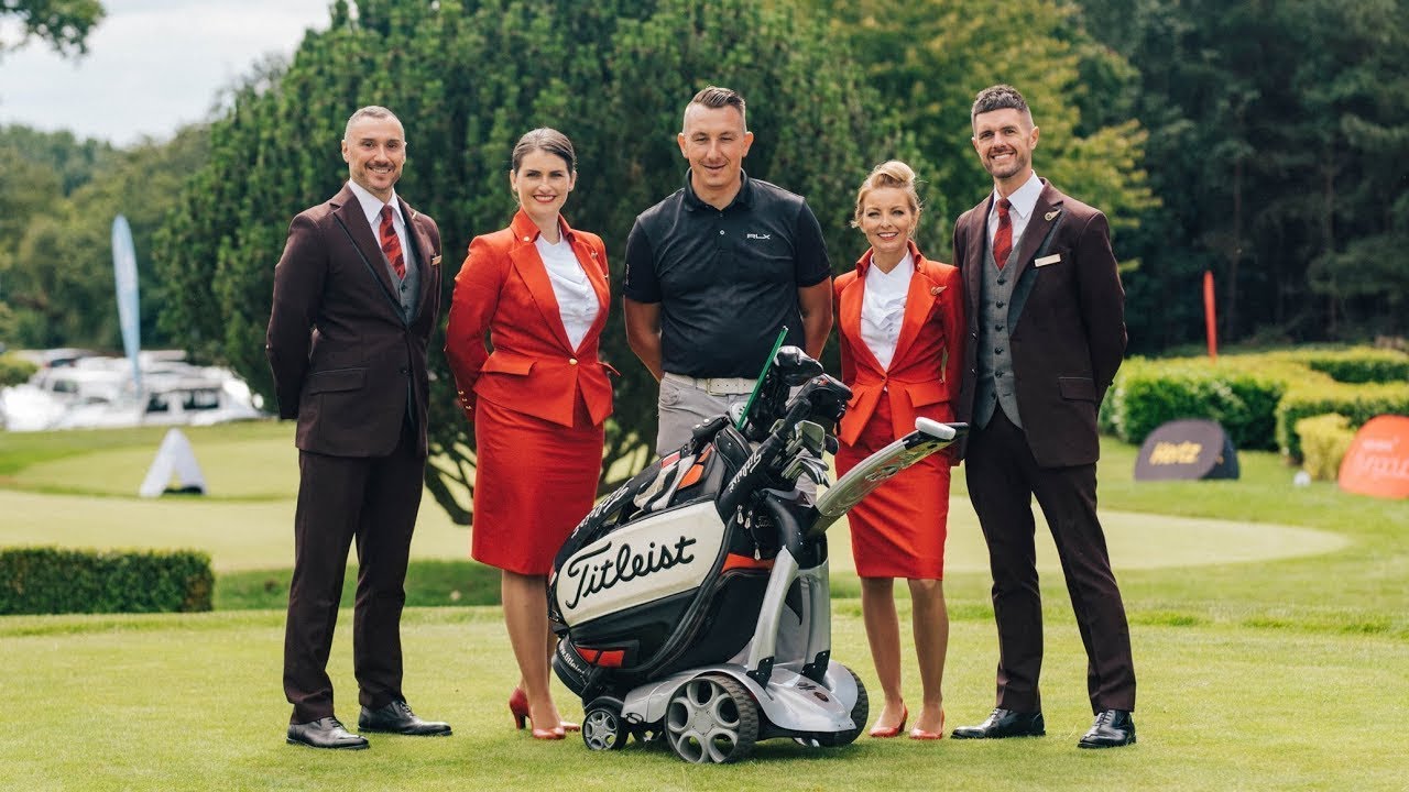 Using a Stewart Golf X9 Follow for the very first time. - YouTube