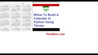 #How To Build A Calendar In Python Using Tkinter(pycharm)|Hostbox cse |Simple projects on Python