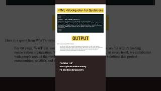 Basics of HTML Quotation and Citation Elements || #shorts #html #viralshort #youtubeshorts