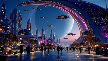 CYBERPUNK FUTURISM: Neon Cities, Space Colonies & The Purple Planet | Sci-Fi AI Art Vision | 4K