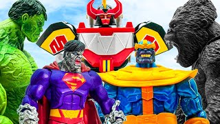 Superheroes Toys Collection Playtime Full Weekend Episode~! Hulk Thanos Megazord KING KONG Battle