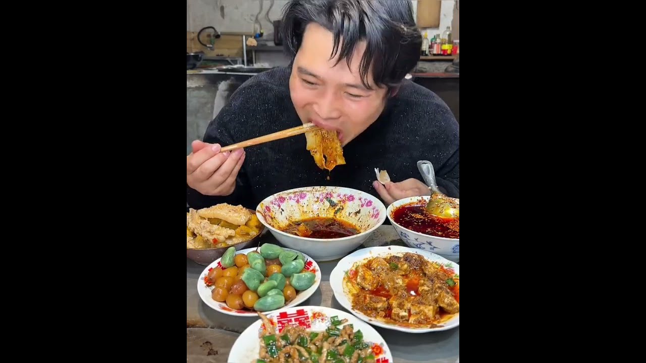 ASMR MUKBANG | Fire spicy Mushrooms, Fire Noodles, Sausages, Spam, Smoked Chicken, Octopus #35