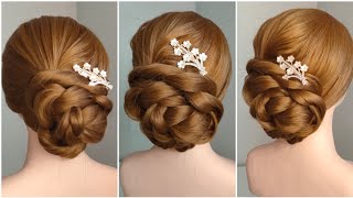 Cute Messy Bun Hairstyle For Wedding And Party