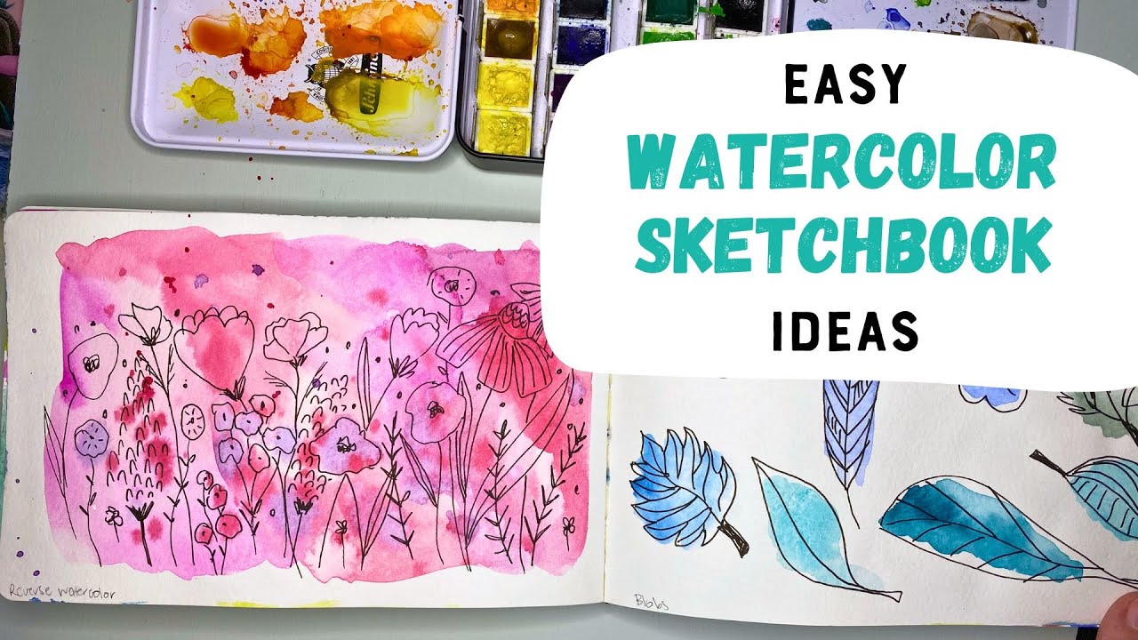 Простые идеи для акварельных зарисовок в блокноте: расслабляющие идеи для рисования в блокноте.