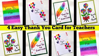 4 Easy Thank you Card for Teachers | Handmade Thanks Giving Card | DIY card ideas | Greeting Card