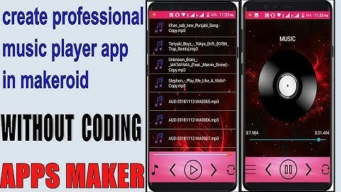 how to create professional music player app for android in makeroid by apps maker