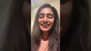 Priya Prakash Warrier Instagram Live