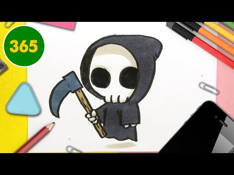 COMO DESENHAR A MORTE KAWAII - Halloween especial