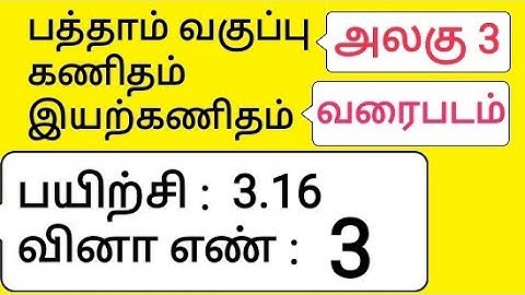 10th Maths Tamil Medium Chapter 3 Algebra Exercise 3.16 Sum 3 graph