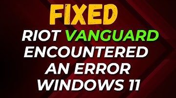 How to Fix Riot Vanguard Encountered an Error Windows 11