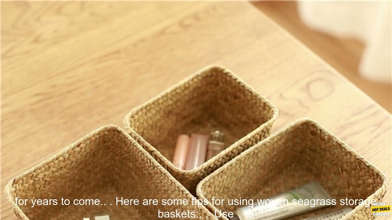 1005005223066364 Woven Seagrass Storage Baskets Straw Rattan Basket Desk Organizer Picn