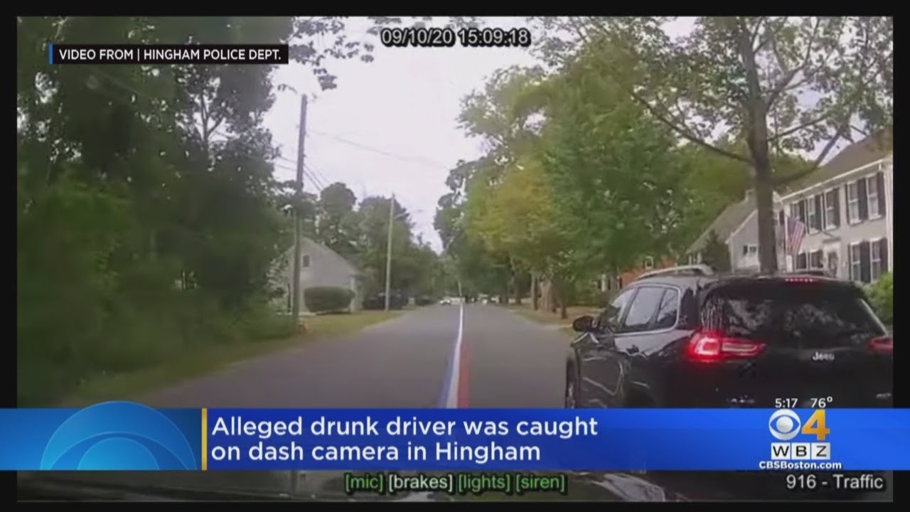 Alleged Drunk Driver Caught On Dash Camera In Hingham - YouTube