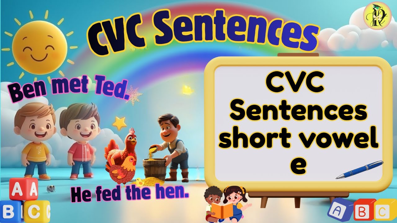 Short Vowel “e” Reading Practice for Kids | Learn CVC Sentences | Fun Reading Lesson for Kids
